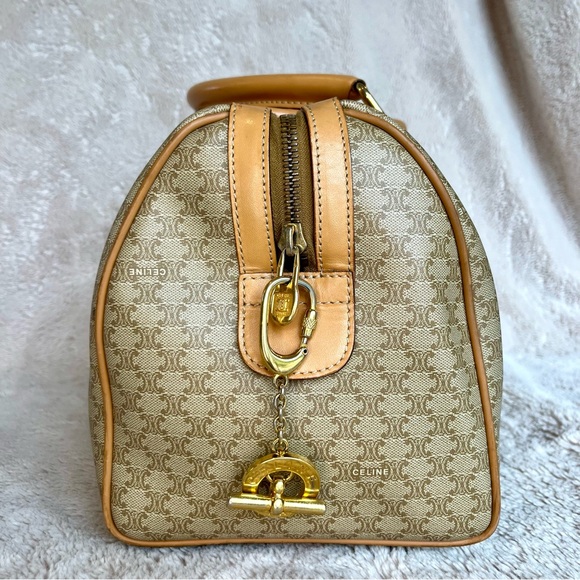 Celine Macadam Monogram Beige Boston Handbag - Picture 7 of 17